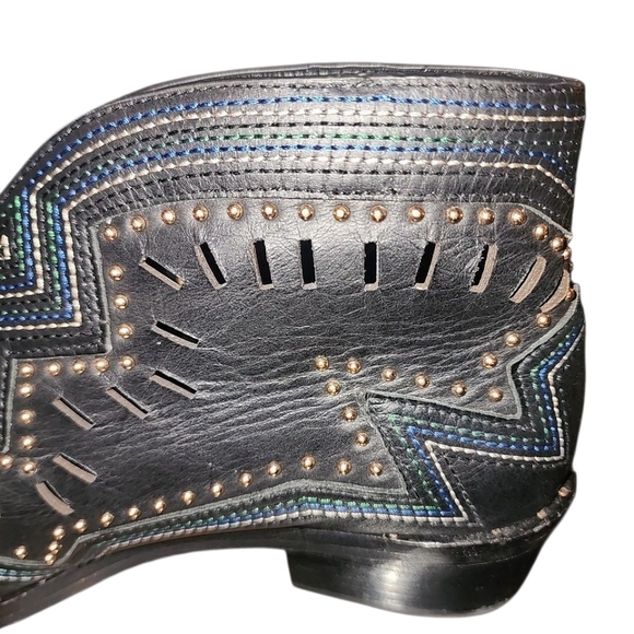 Ivy Kirzhner Santa Cruz Studded Festival Ankle Boot Black Leather 8M - Picture 6 of 13